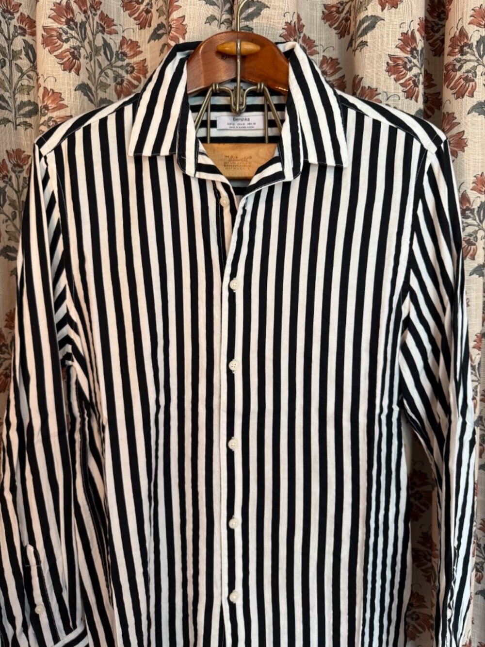 Men's Bershka Striped Button Down Shirt Medium - Picture 2 of 3